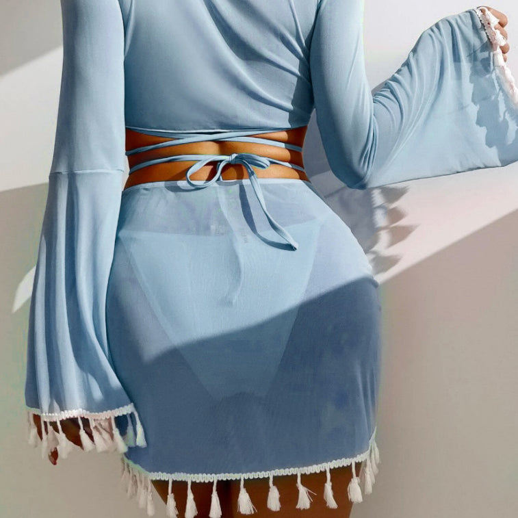 Komplet bikini z pareo i wielofunkcyjnym topem na plażę Maili