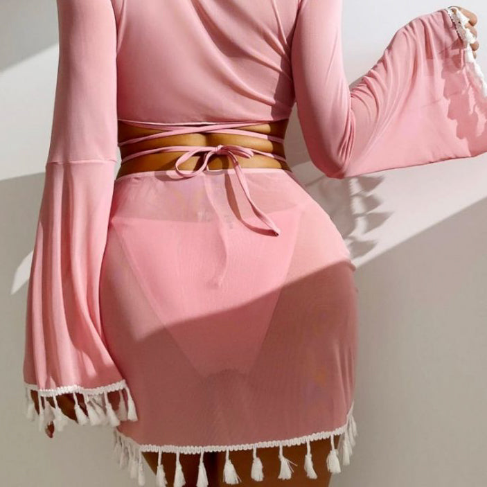 Komplet bikini z pareo i wielofunkcyjnym topem na plażę Maili