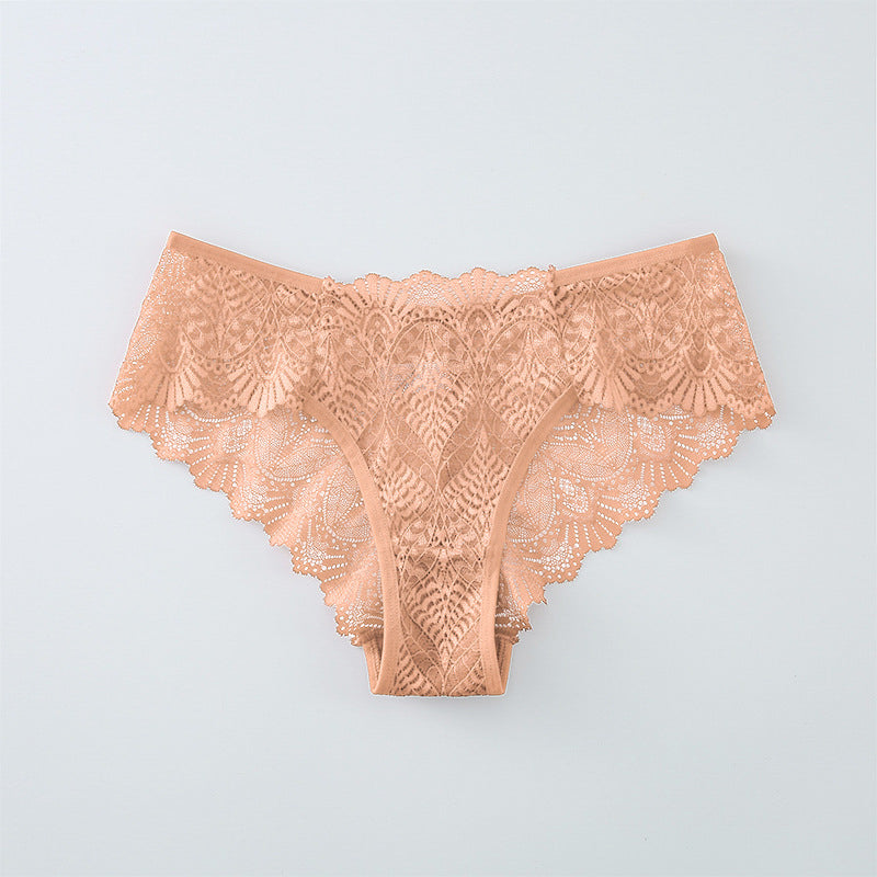 Figi bezszwowe z koronką na co dzień i specjalne okazje Levana Beżowy