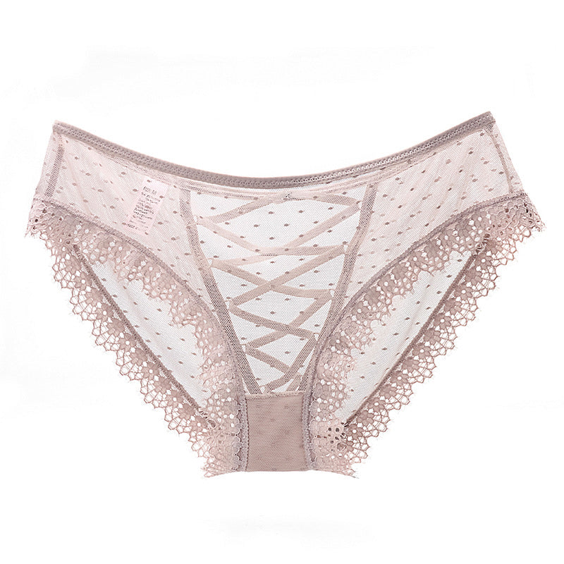 Koronkowe figi z subtelnymi detalami na specjalne okazje Sooyong Beżowy