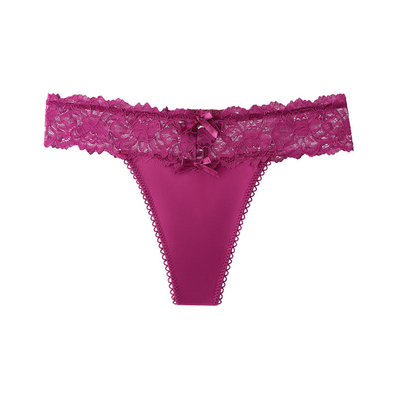 Majtki z koronkowym pasem miękkie i dopasowane Prisca Fioletowy