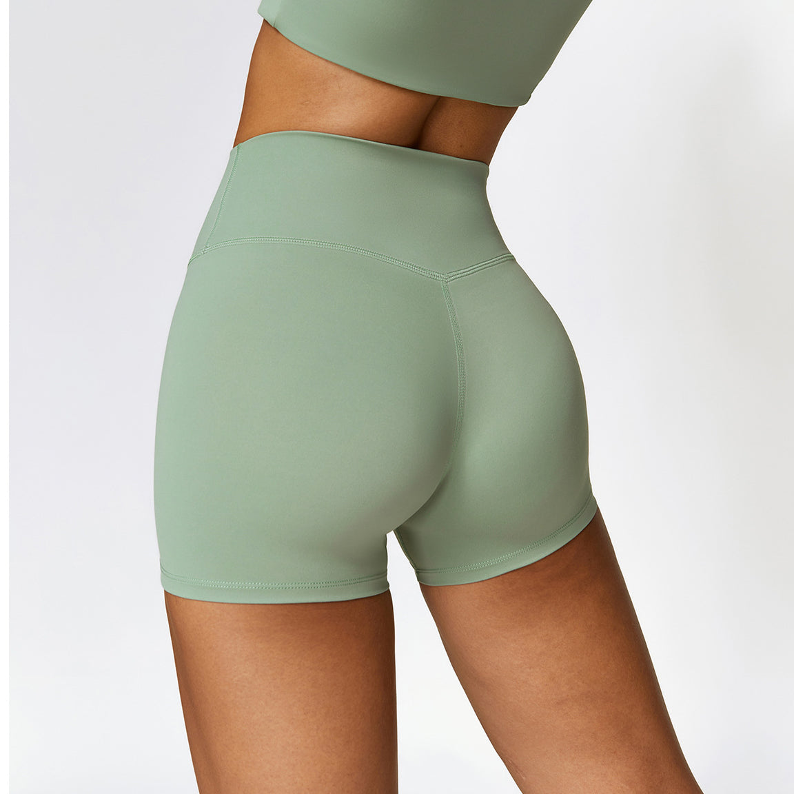 Krótkie legginsy sportowe z wysokim stanem i oddychającym materiałem Betsi