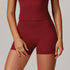 Krótkie legginsy sportowe z wysokim stanem i oddychającym materiałem Betsi Czerwony