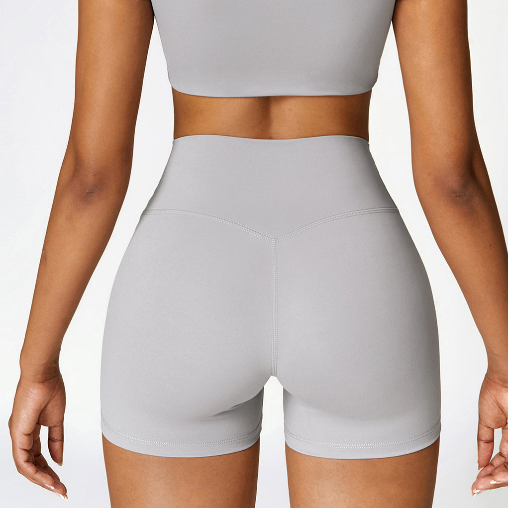 Krótkie legginsy sportowe z wysokim stanem i oddychającym materiałem Betsi