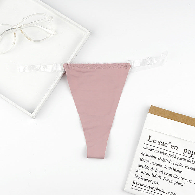 Stringi z przezroczystymi paskami i eleganckim detalem Iva Beżowy