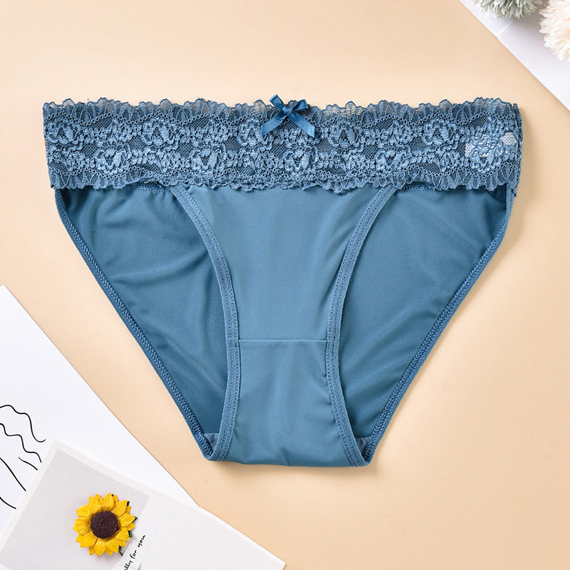 Figi koronkowe z elastycznego materiału Santoshi Niebieski