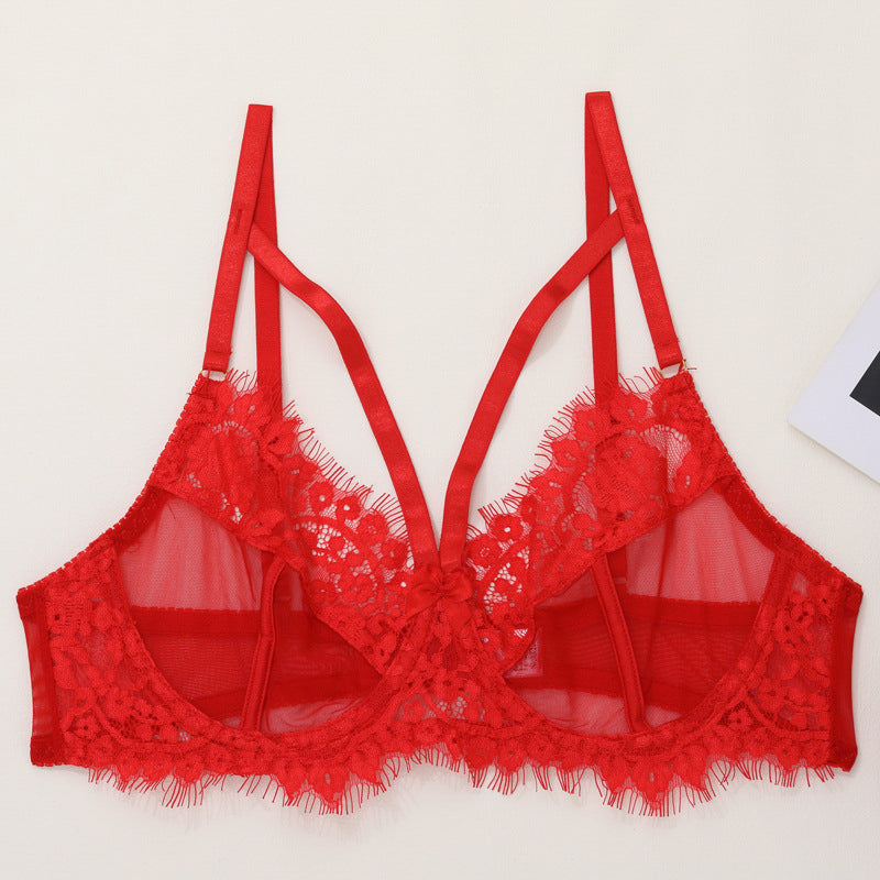 Koronkowy zestaw bielizny z pasem do pończoch na romantyczne okazje Elie