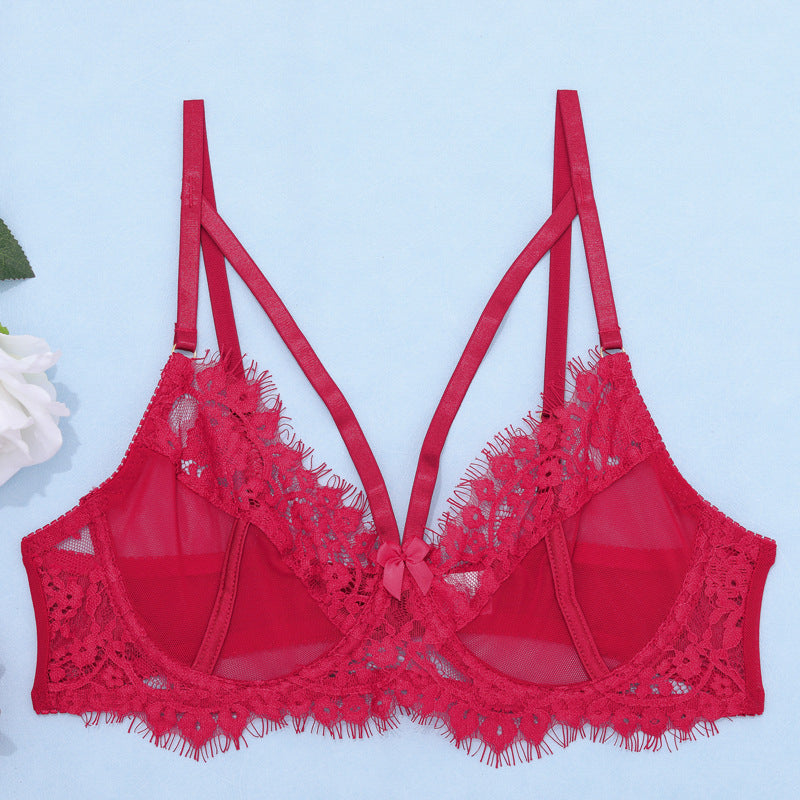 Koronkowy zestaw bielizny z pasem do pończoch na romantyczne okazje Elie