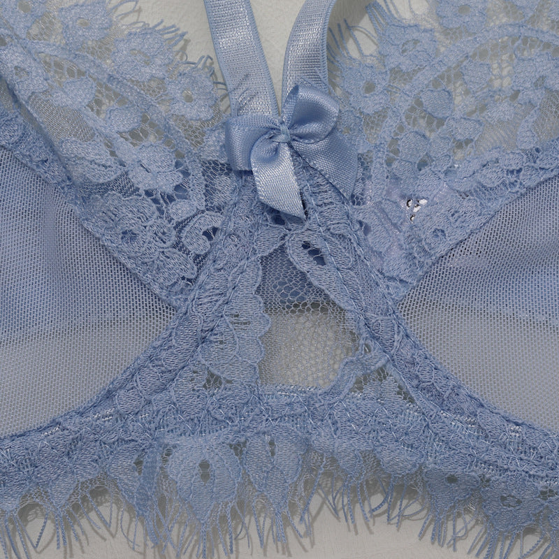 Koronkowy zestaw bielizny z pasem do pończoch na romantyczne okazje Elie