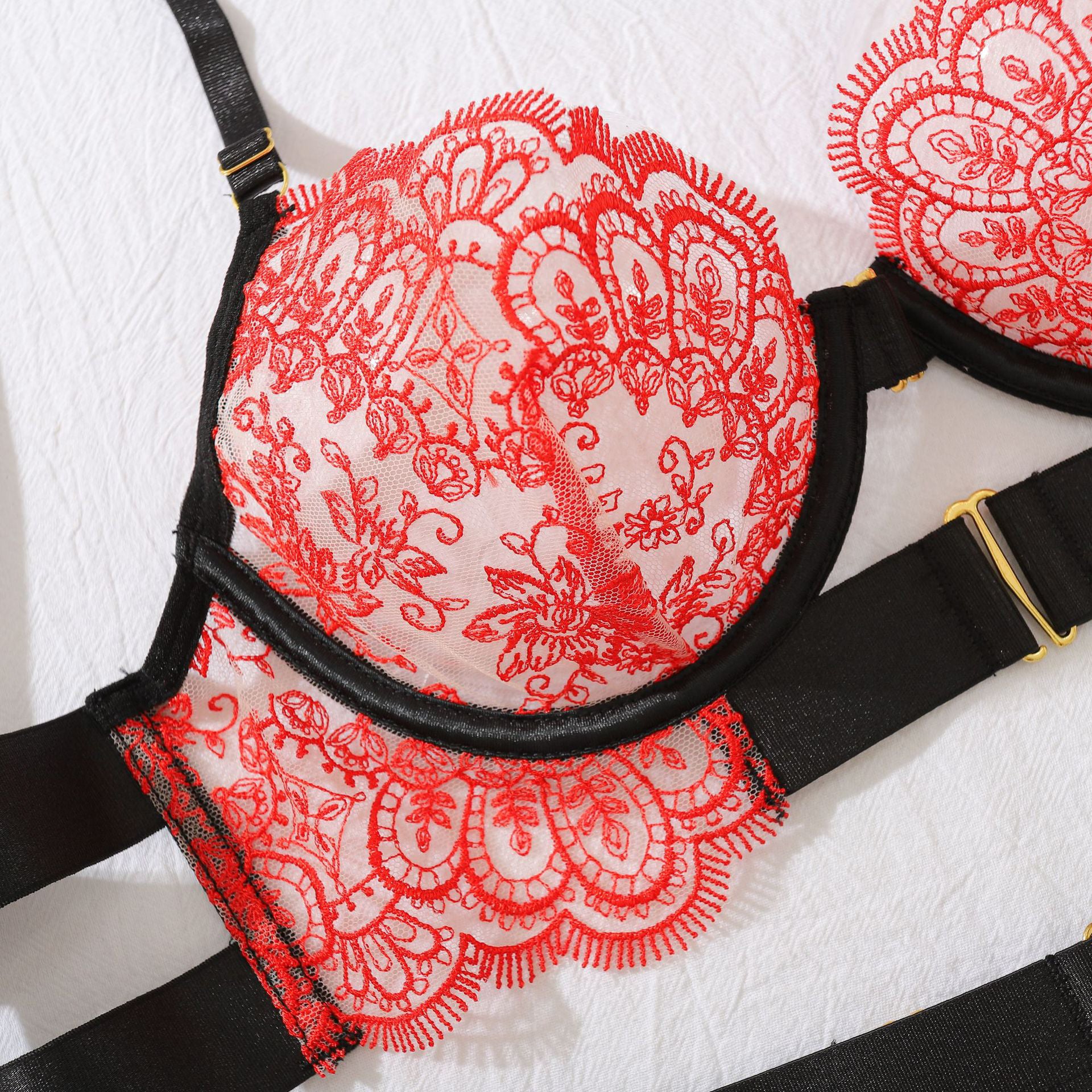 Zestaw bielizny z koronkowym haftem na romantyczne wieczory Ivey