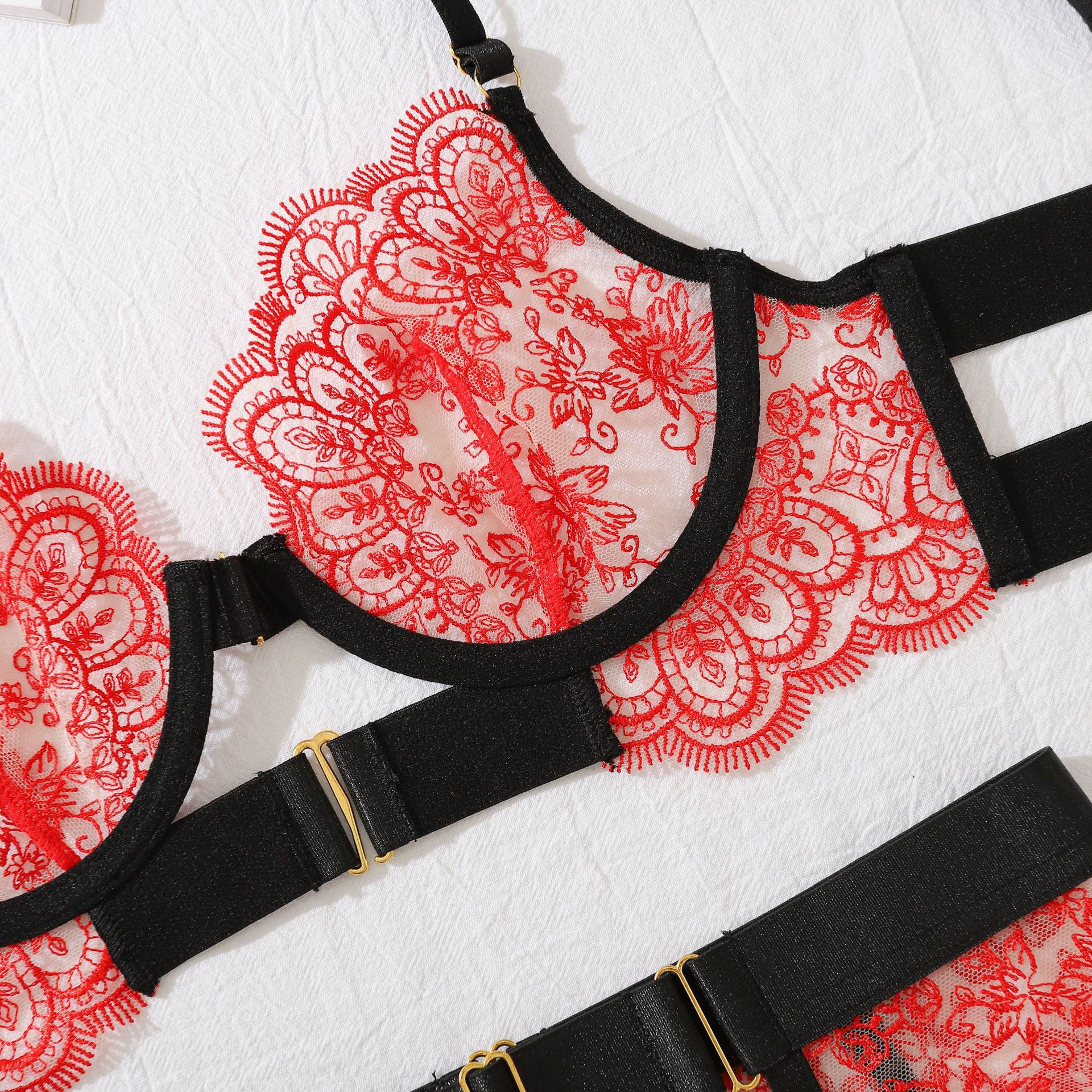 Zestaw bielizny z koronkowym haftem na romantyczne wieczory Ivey