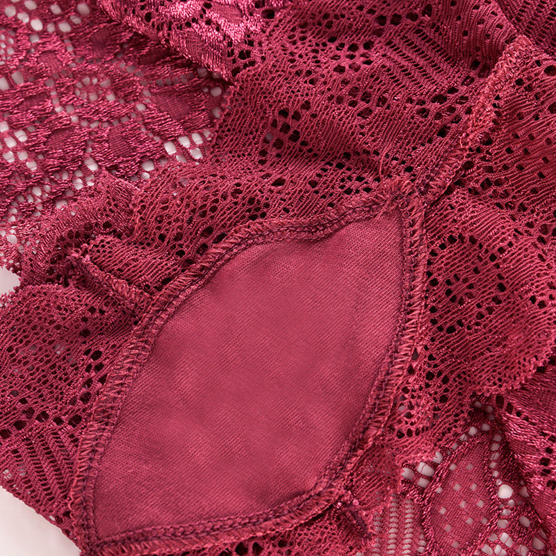 Koronkowe brazyliany z szerokim pasem na co dzień So