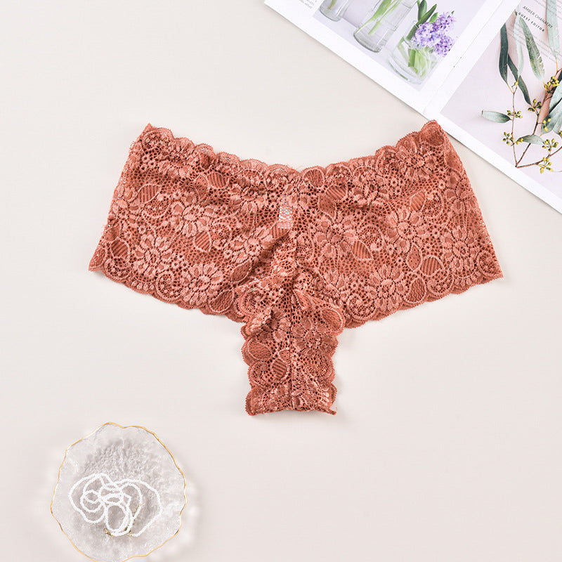 Koronkowe brazyliany z szerokim pasem na co dzień So Beżowy