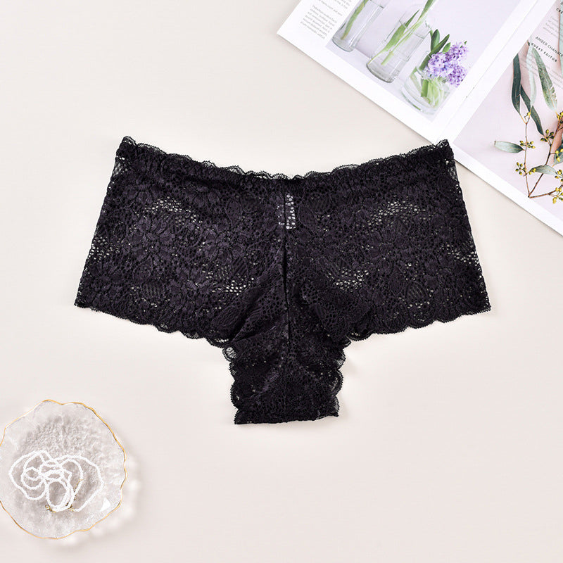 Koronkowe brazyliany z szerokim pasem na co dzień So Czarny