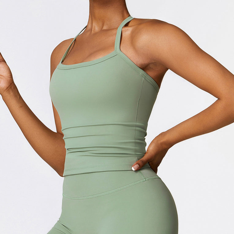 Top sportowy na ramiączkach do ćwiczeń z elastycznego materiału Martta