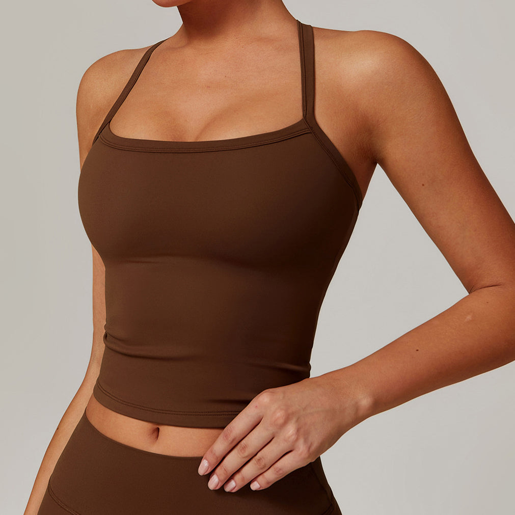 Top sportowy na ramiączkach do ćwiczeń z elastycznego materiału Martta