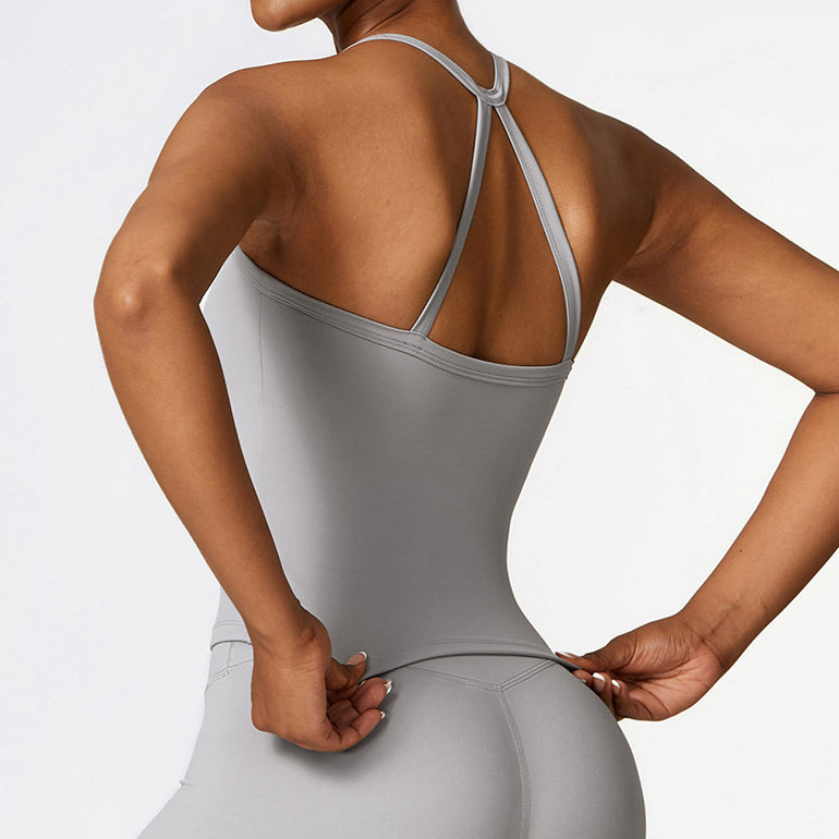 Top sportowy na ramiączkach do ćwiczeń z elastycznego materiału Martta