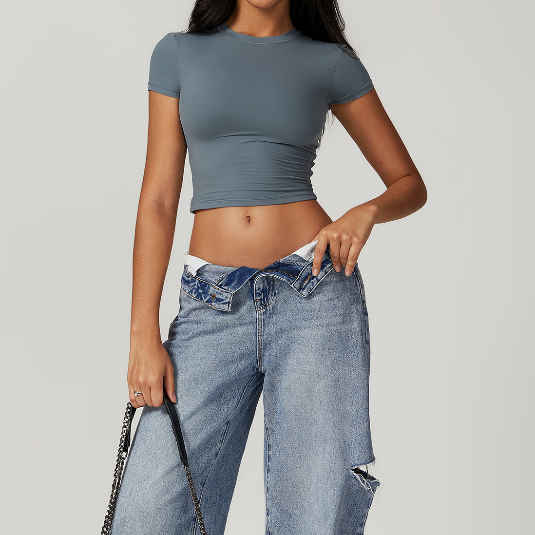 Crop top elastyczny do treningu i na co dzień Karter