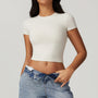 Crop top elastyczny do treningu i na co dzień Karter Szary2