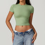 Crop top elastyczny do treningu i na co dzień Karter Zielony