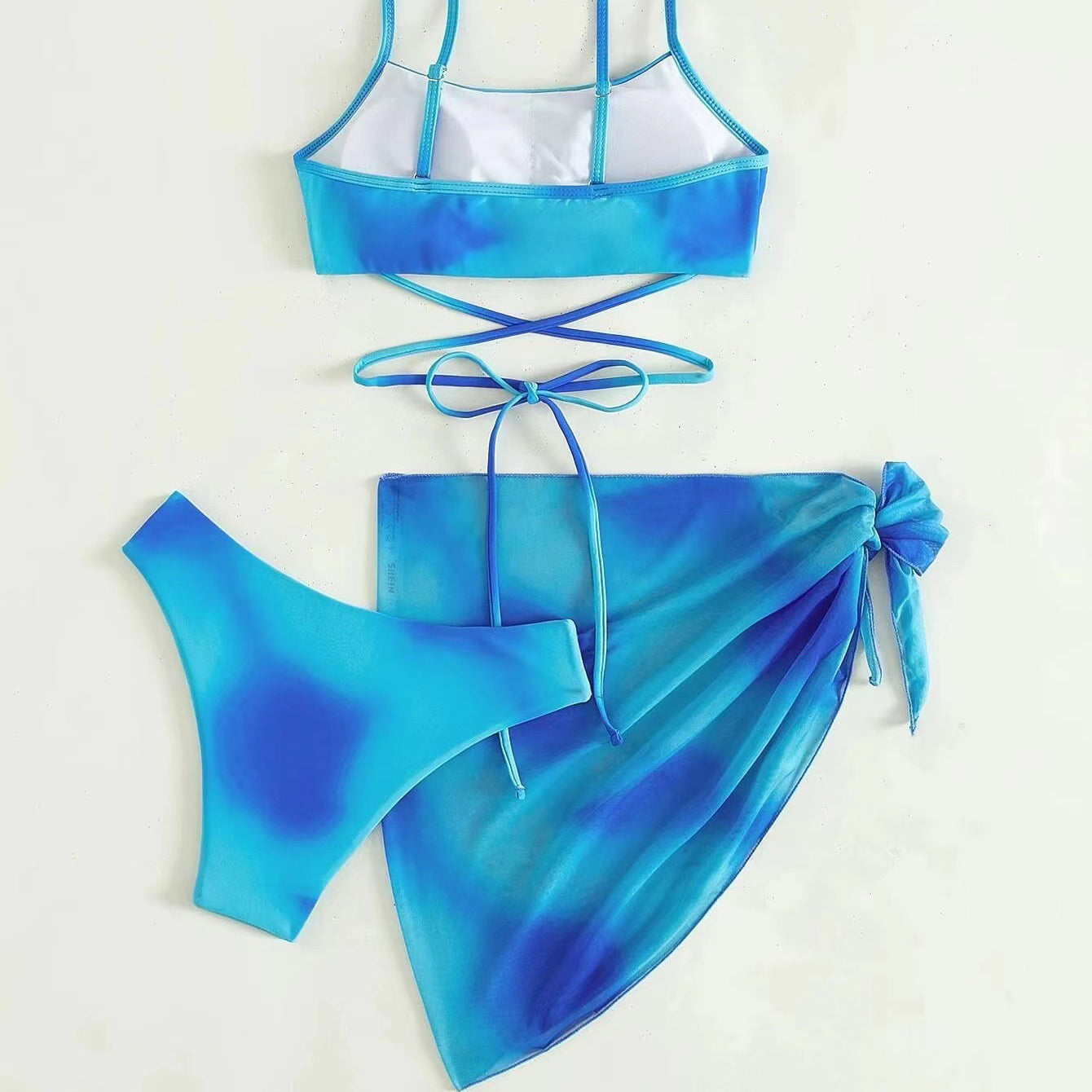 Komplet bikini z pareo na plażę i basen Eufrasia