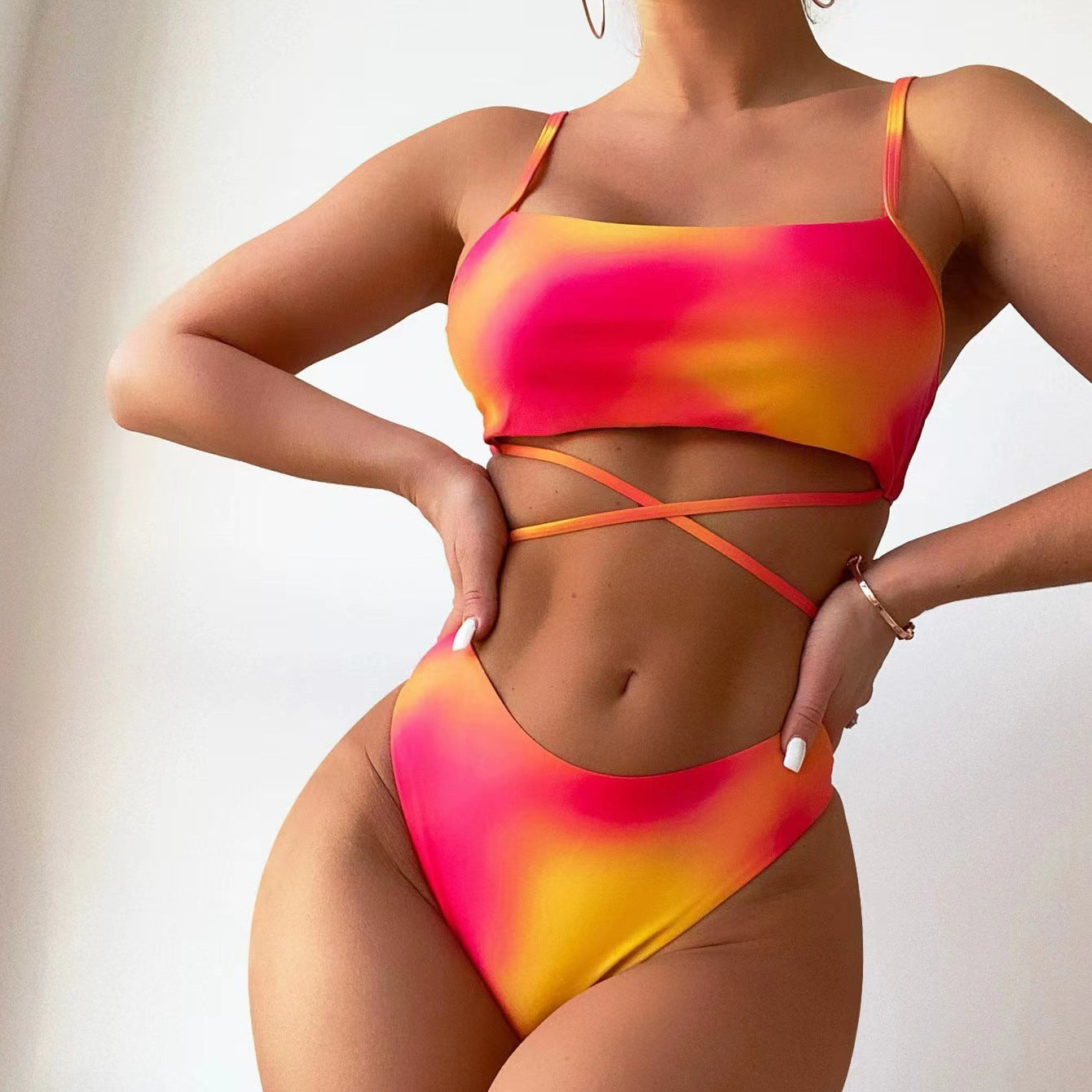 Komplet bikini z pareo na plażę i basen Eufrasia