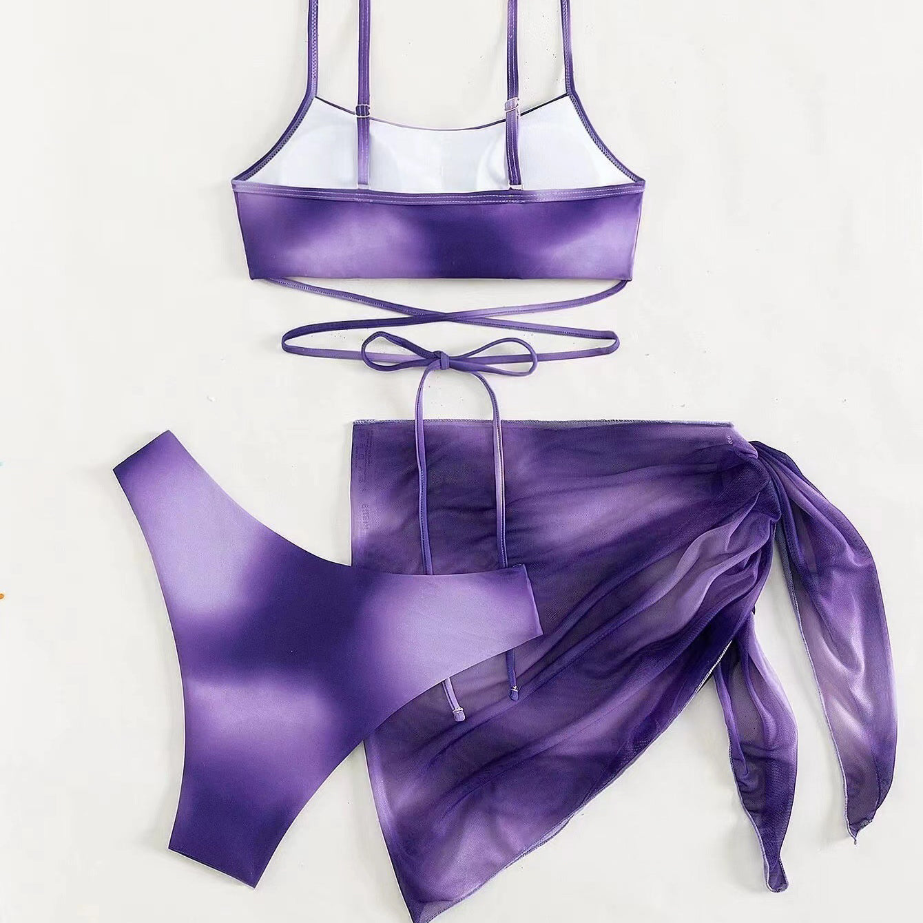 Komplet bikini z pareo na plażę i basen Eufrasia