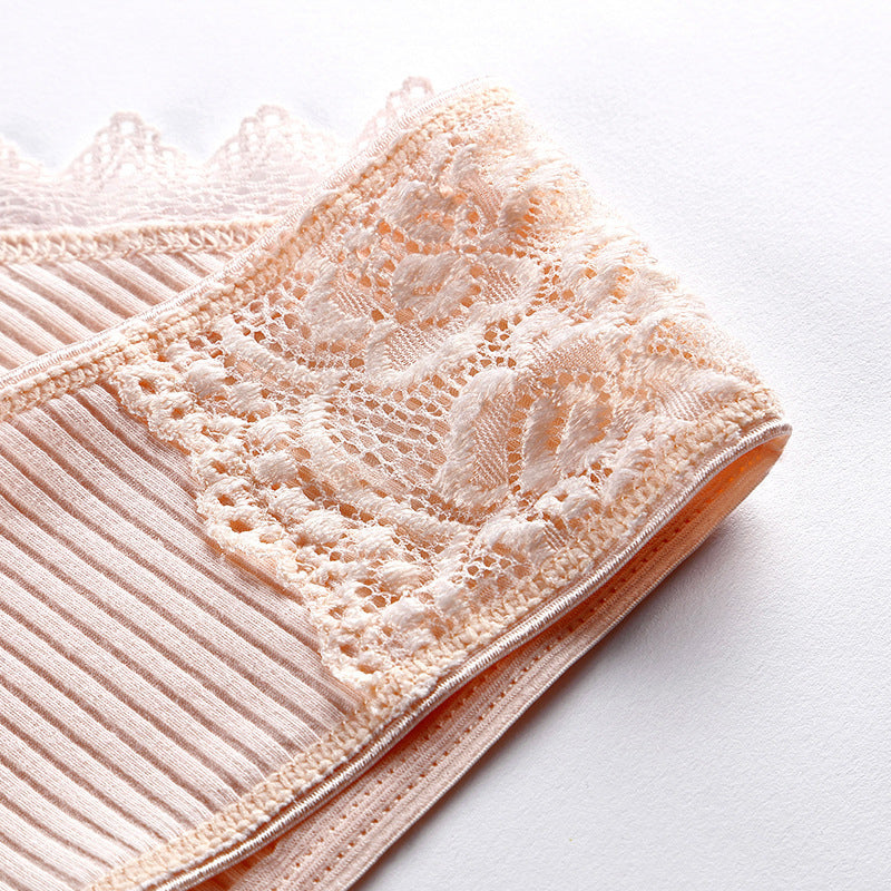 Figi prążkowane z koronką na co dzień i okazje Asja