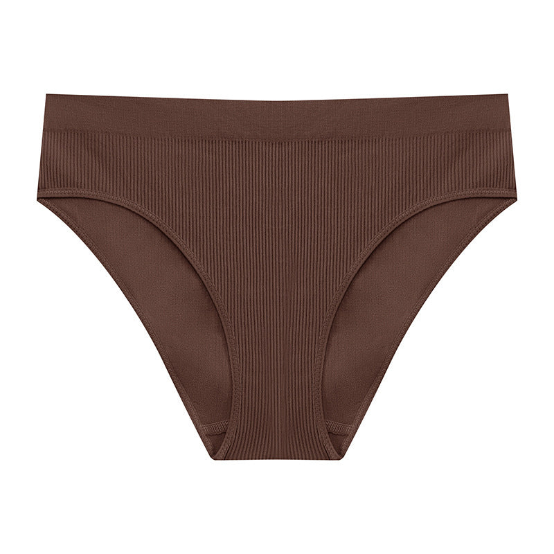 Tongi damskie bezszwowe z elastycznego materiału Virginija Brązowy