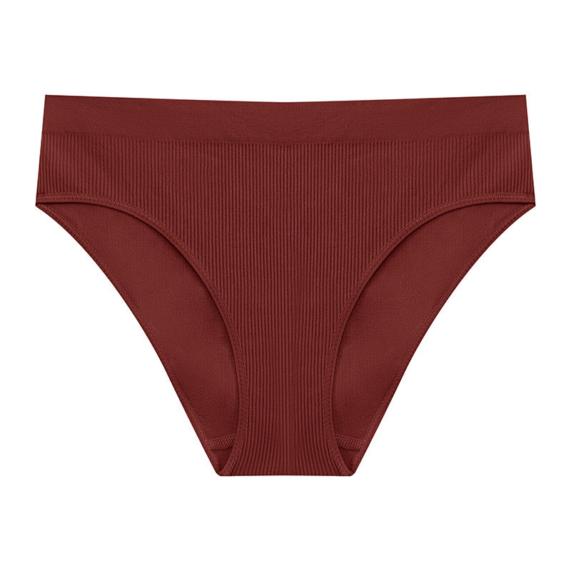 Tongi damskie bezszwowe z elastycznego materiału Virginija Bordowy