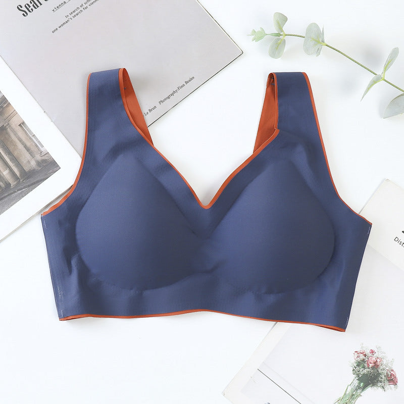 Bezszwowy biustonosz z miękkim wypełnieniem na co dzień i okazje Kyong Niebieski