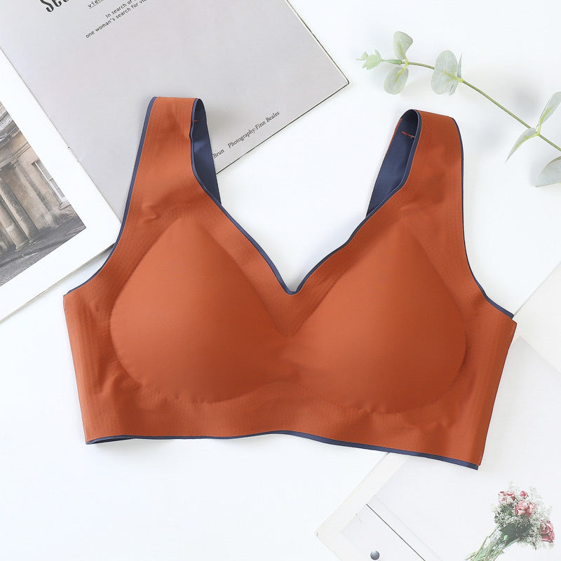 Bezszwowy biustonosz z miękkim wypełnieniem na co dzień i okazje Kyong Brązowy