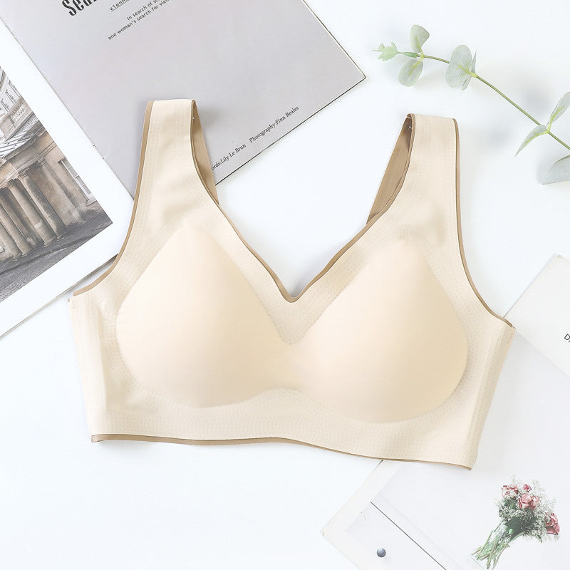 Bezszwowy biustonosz z miękkim wypełnieniem na co dzień i okazje Kyong Beżowy