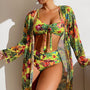Bikini z narzutką na plażę z kwiecistym wzorem Olesya Multikolor