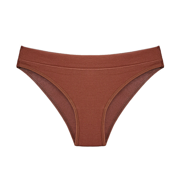 Figi damskie prążkowane z elastycznym pasem Milan Brązowy