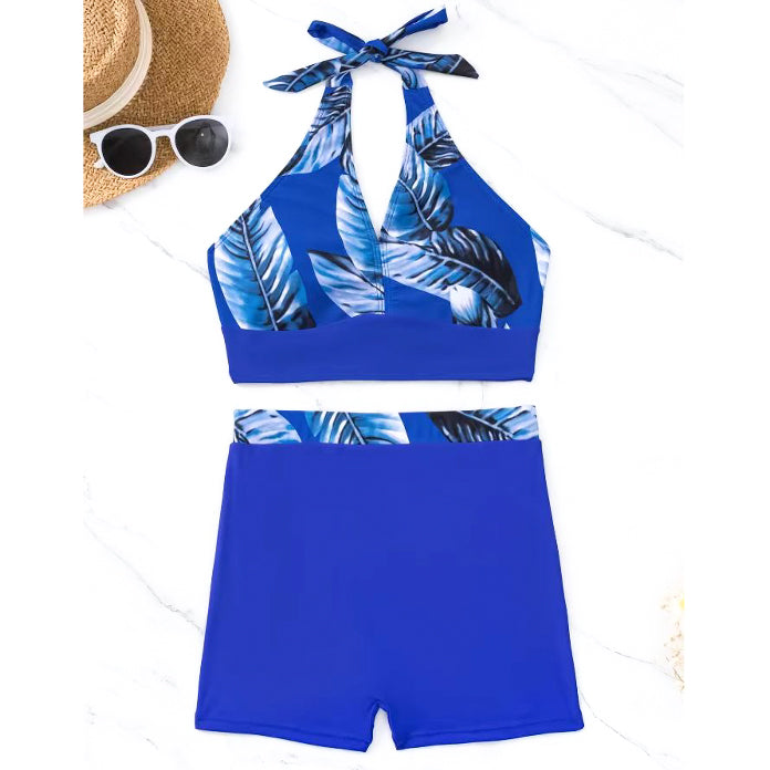 Strój kąpielowy z szortami na plażę i basen Coby Niebieski