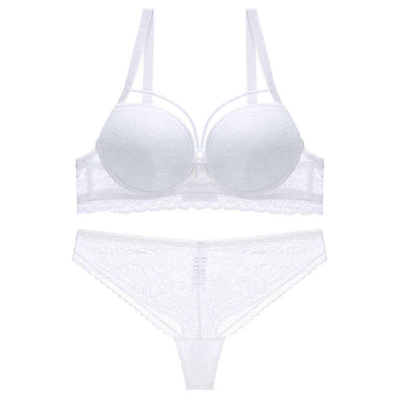 Komplet bieliźniany z usztywnianym biustonoszem i koronką Jolynn Biały