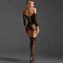 Bodystocking ażurowy z pończochami na wyjątkowe okazje Shanti