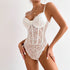 Body koronkowe dopasowane na specjalne okazje Niculeta Biały