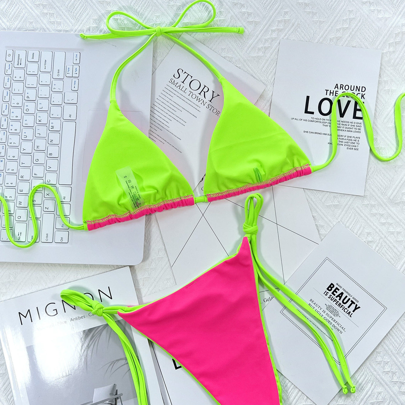 Bikini plażowe z regulowanymi sznureczkami Fawn