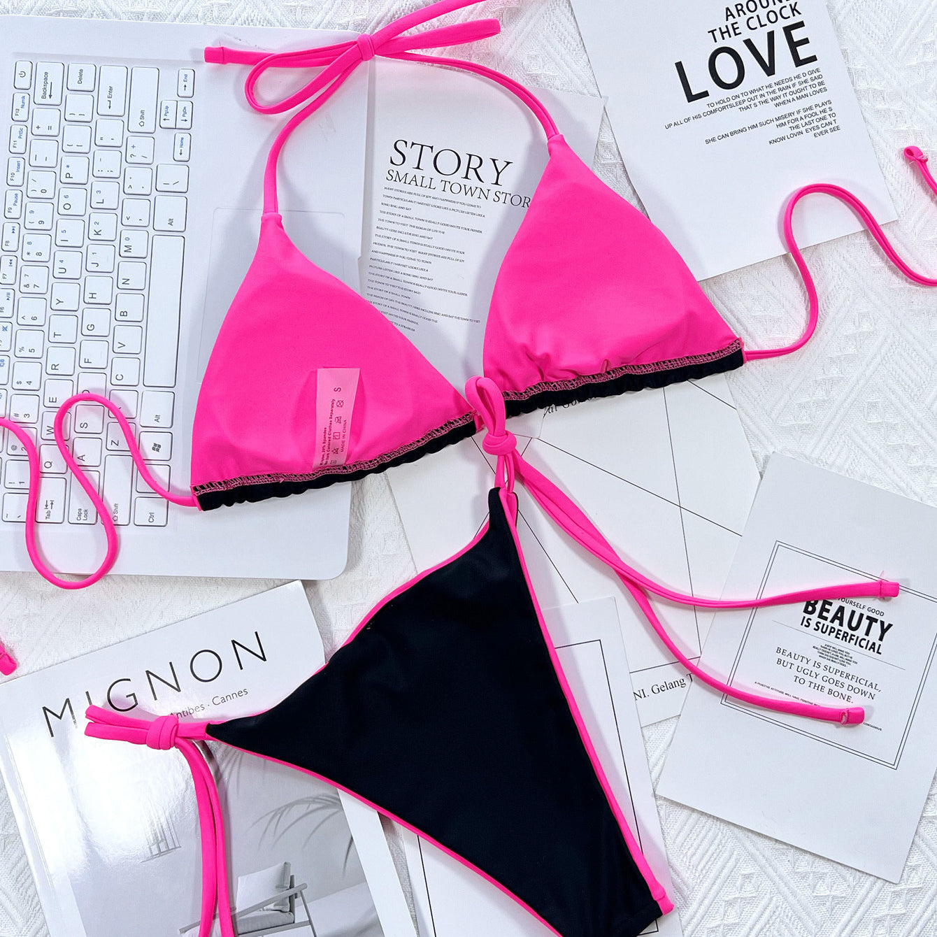 Bikini plażowe z regulowanymi sznureczkami Fawn