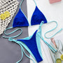 Bikini plażowe z regulowanymi sznureczkami Fawn Niebieski