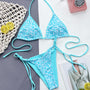 Bikini trójkątne wiązane odporne na chlor i sól Wybke Niebieski