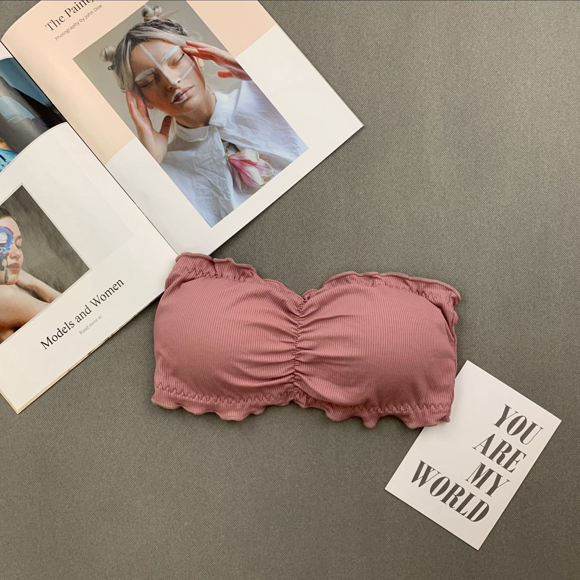 Biustonosz bez ramiączek uniwersalny dopasowanie i wsparcie Maybelle Różowy FREESIZE