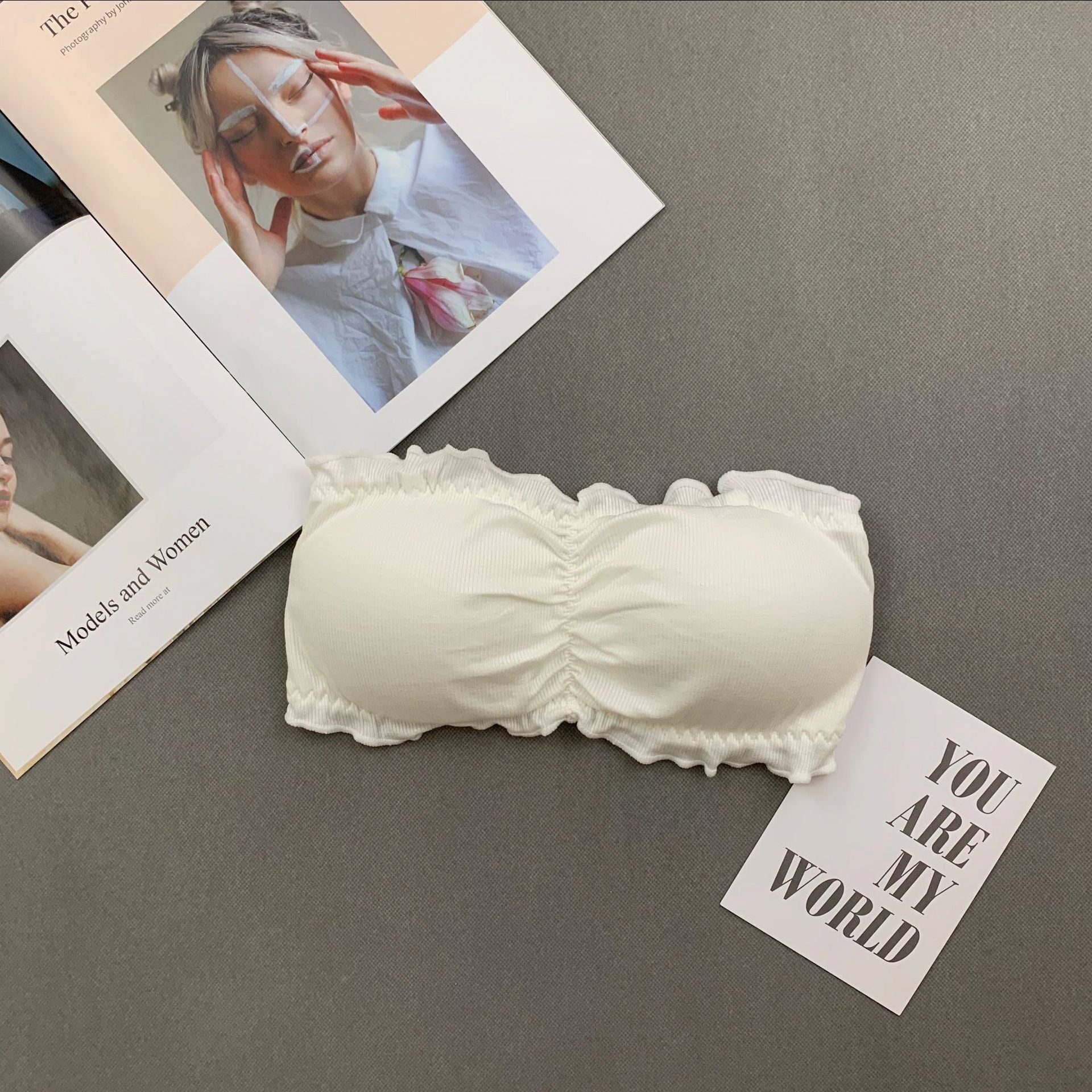 Biustonosz bez ramiączek uniwersalny dopasowanie i wsparcie Maybelle Biały FREESIZE