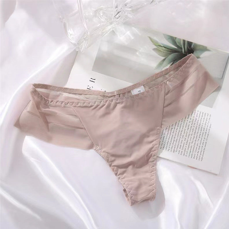 Majtki z siateczką geometryczną dla codziennej elegancji Alline Khaki