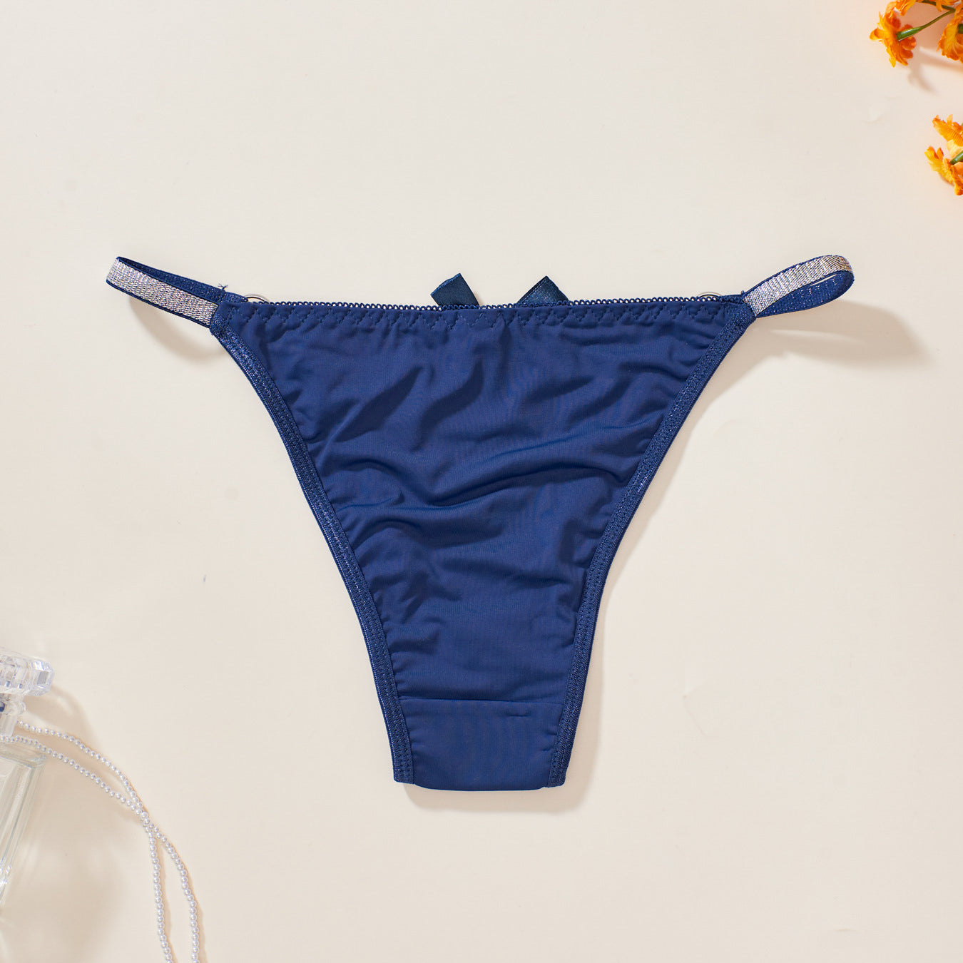 Figi bikini z elastycznym wykończeniem Pier Granatowy