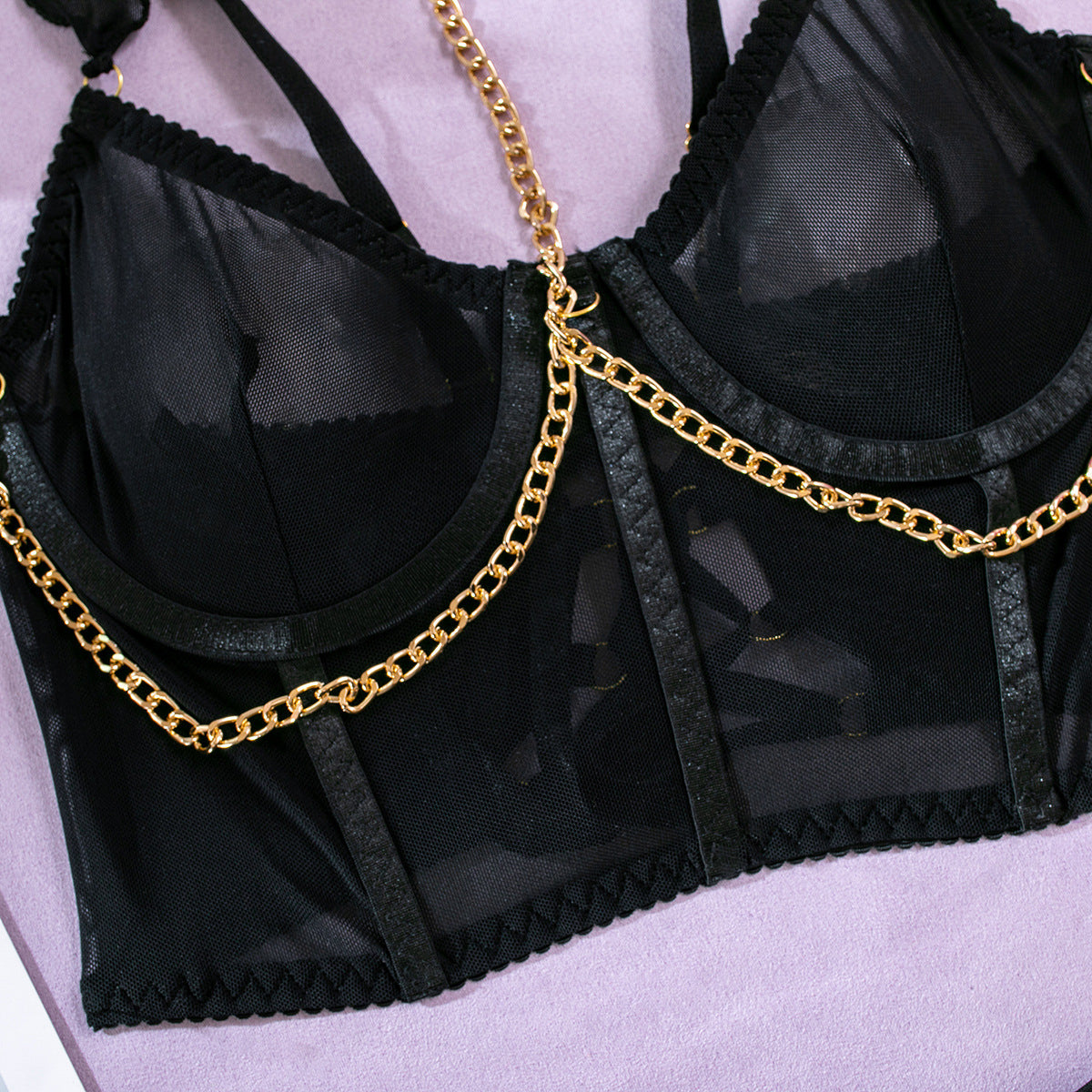 Komplet bielizny z chokerem i haftem Jeannett