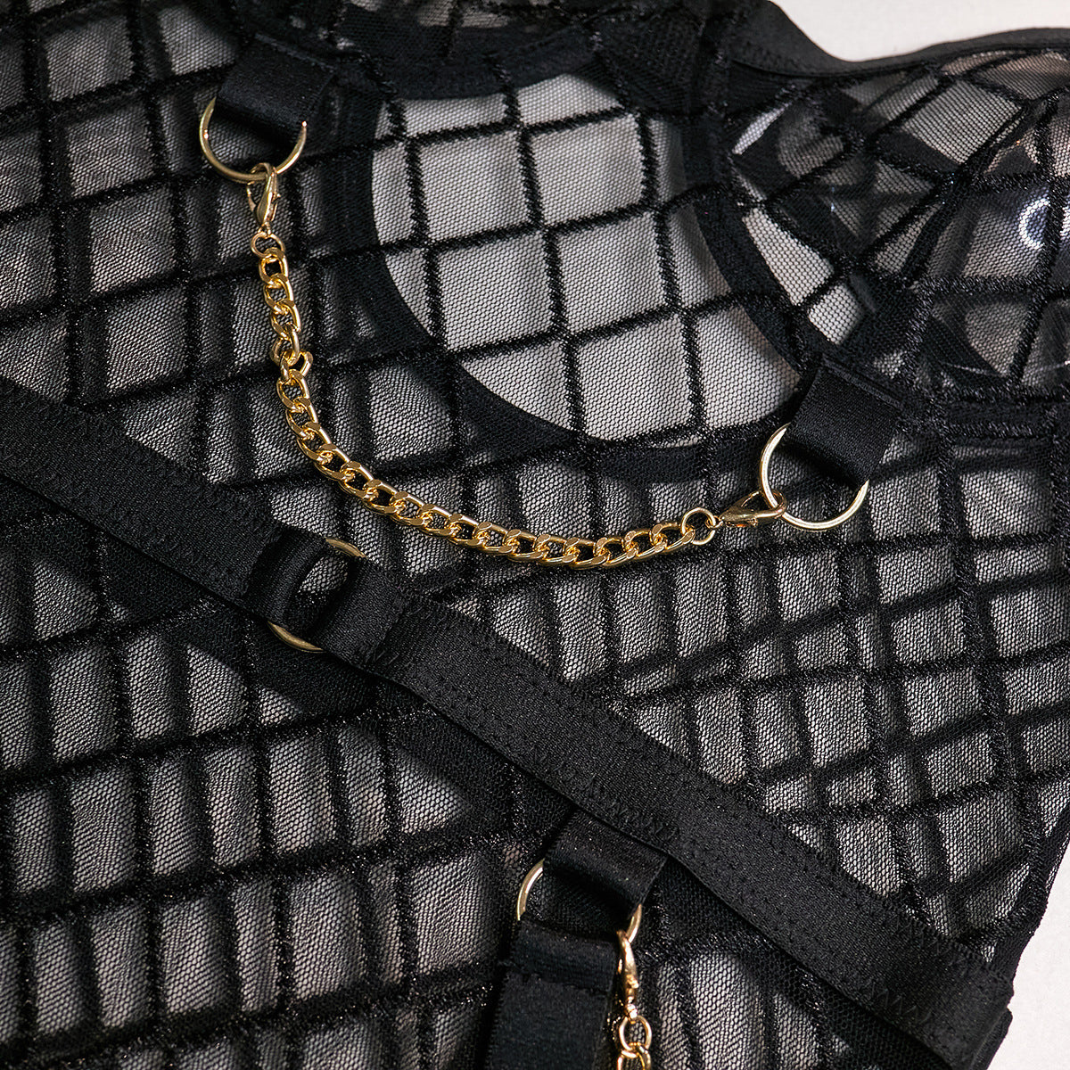 Body damskie z geometrycznym wzorem na ramiączkach Zoe