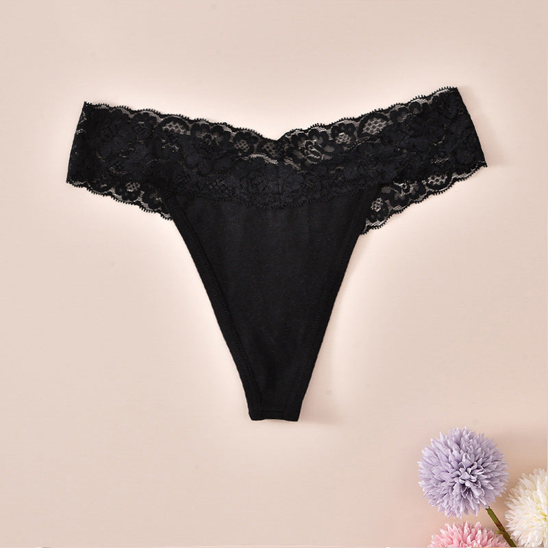 Stringi koronkowe z delikatnej tkaniny Dzanna Czarny